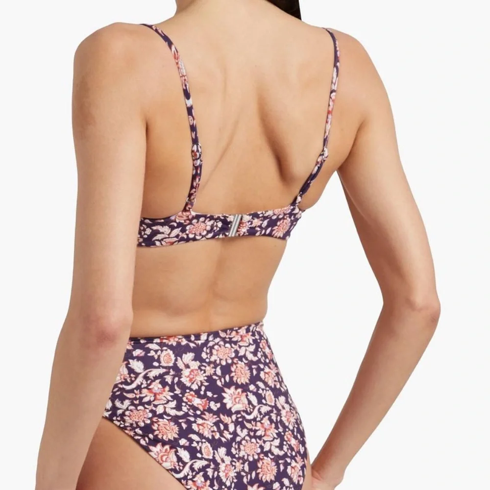 Veronica Beard Dyer Floral Underwire Bikini Beach Vacation Top Size Medium NEW